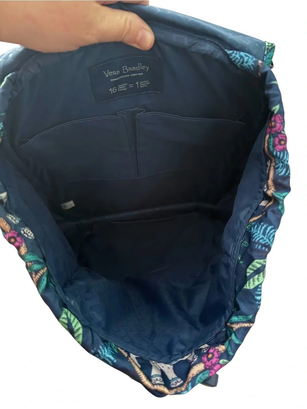 Vera Bradley Navy Elephant Print Backpack